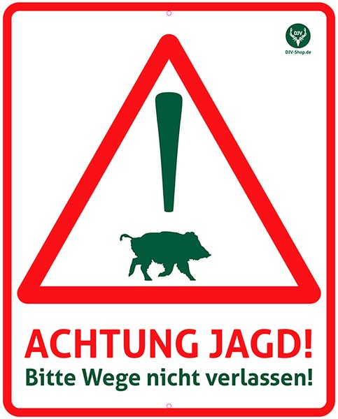 DJV-Warntafel Achtung Jagd